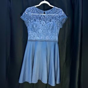 Short Sleeved Muted Blue Dress